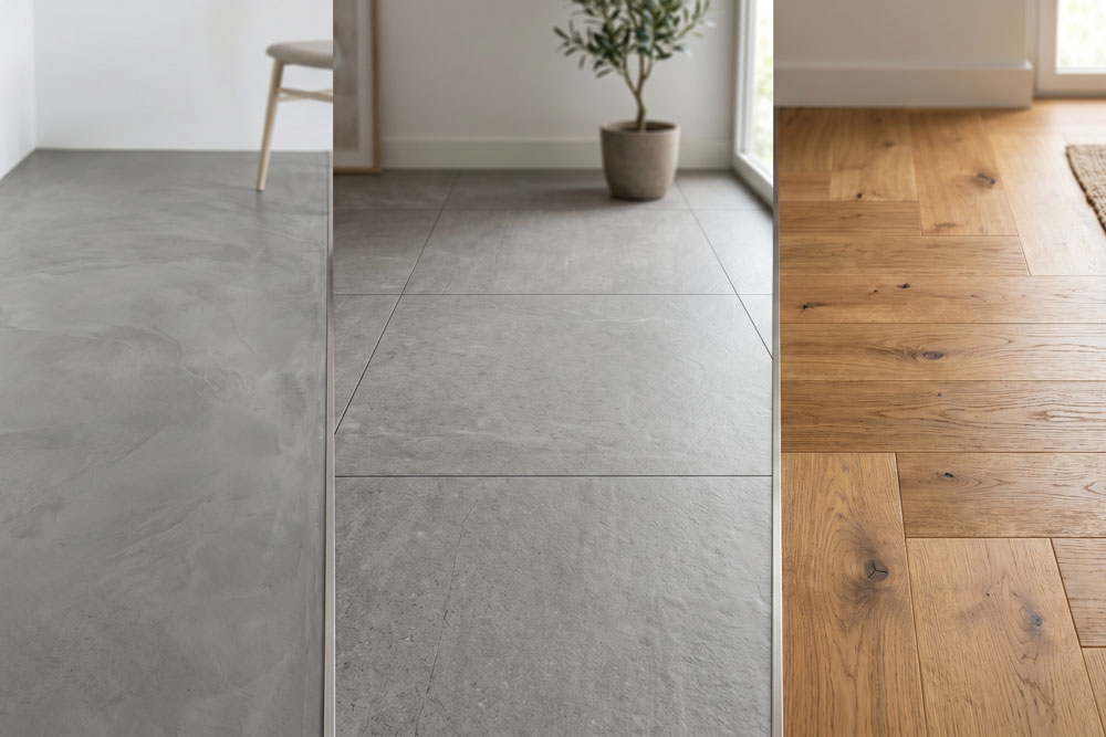 ¿MICROCEMENTO, PORCELÁNICO O PARQUET? QUÉ SUELO ELEGIR EN 2026